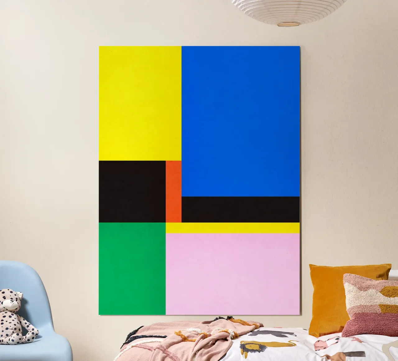 Abstract and conceptual poster with wooden frame by Maria Lang