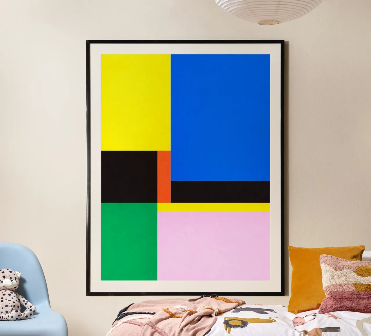Abstract and conceptual poster with wooden frame by Maria Lang