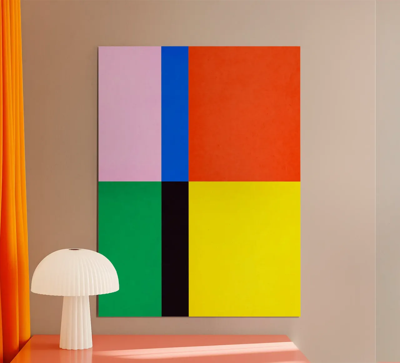 Abstract and conceptual poster with wooden frame by Maria Lang