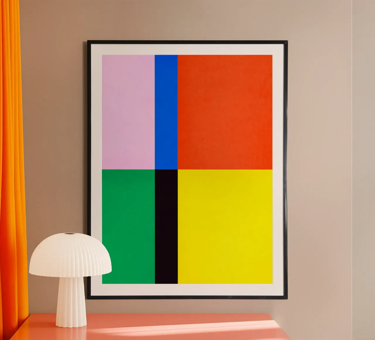 Abstract and conceptual poster with wooden frame by Maria Lang