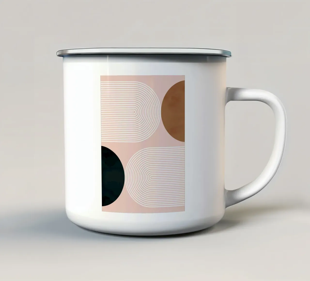 Astratto e geometrico tazza in smalto da Maria Lang
