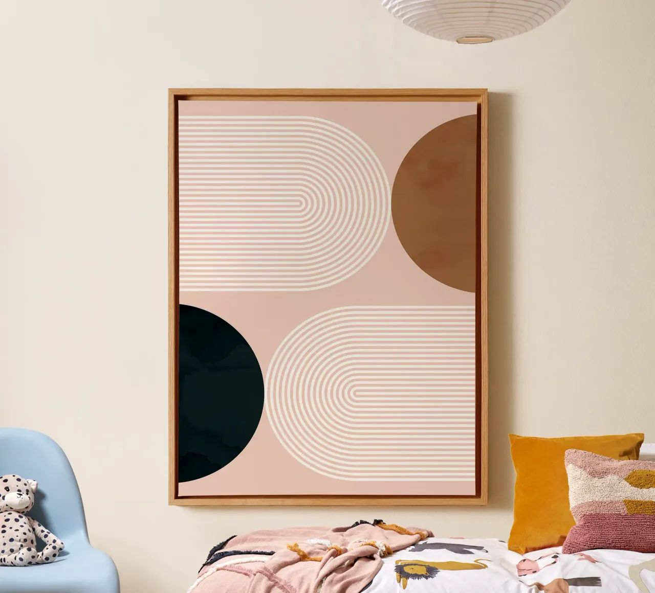 Abstract and geometric canvas with Floater frame by Maria Lang