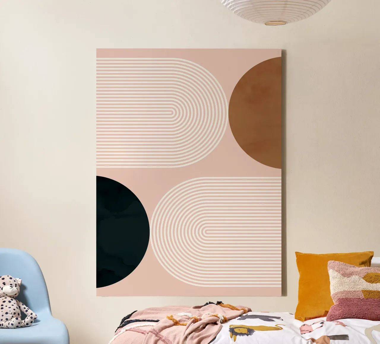 Abstract and geometric canvas with Floater frame by Maria Lang