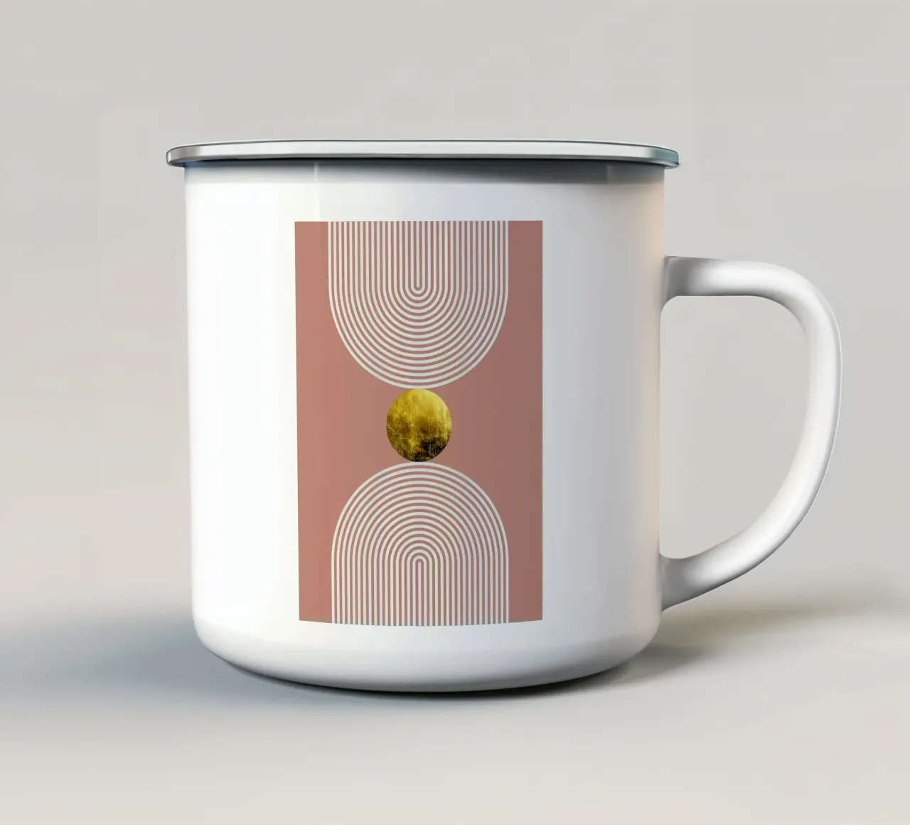 Astratto e geometrico tazza in smalto da Maria Lang