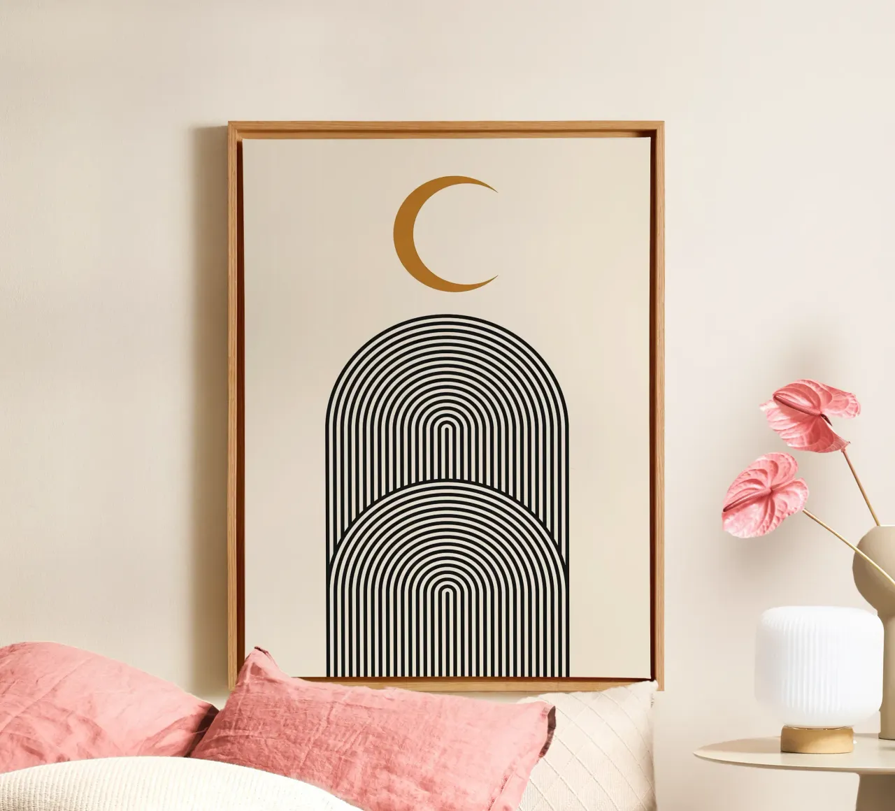 Abstract en geometrisch canvas met Baklijst van Maria Lang