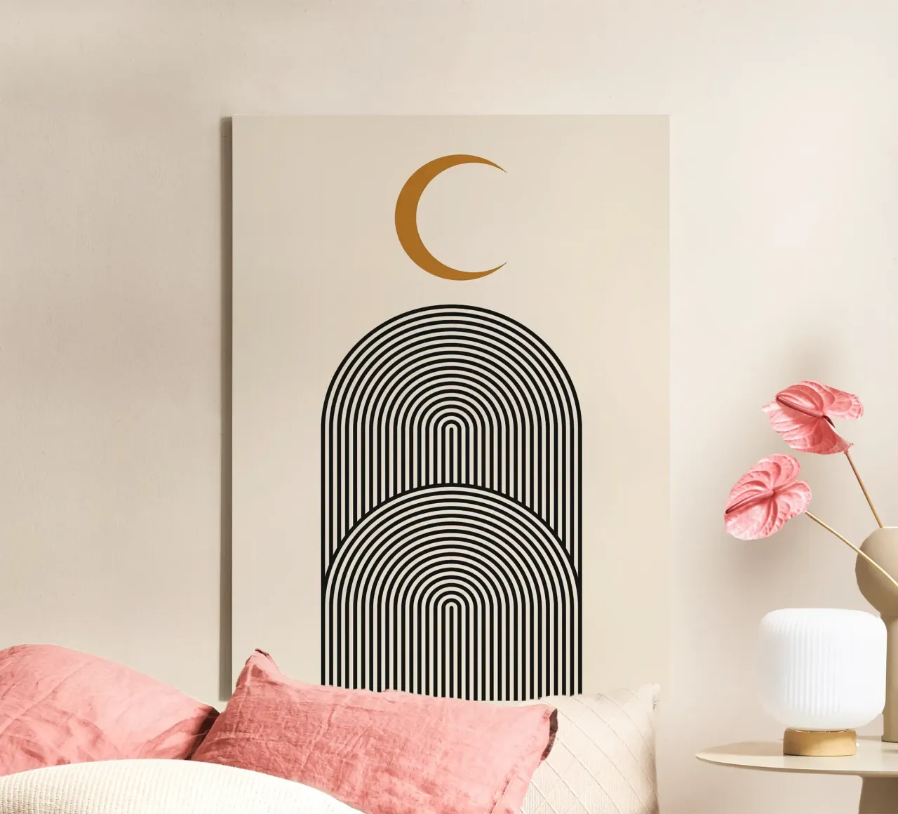 Abstract en geometrisch canvas met Baklijst van Maria Lang