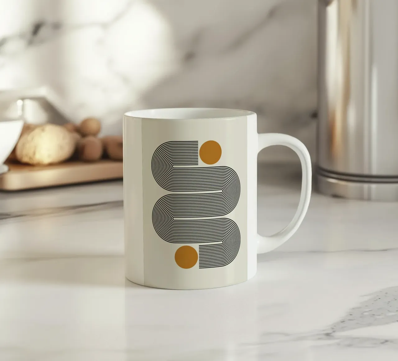 Astratto e geometrico tazza in ceramica da Maria Lang