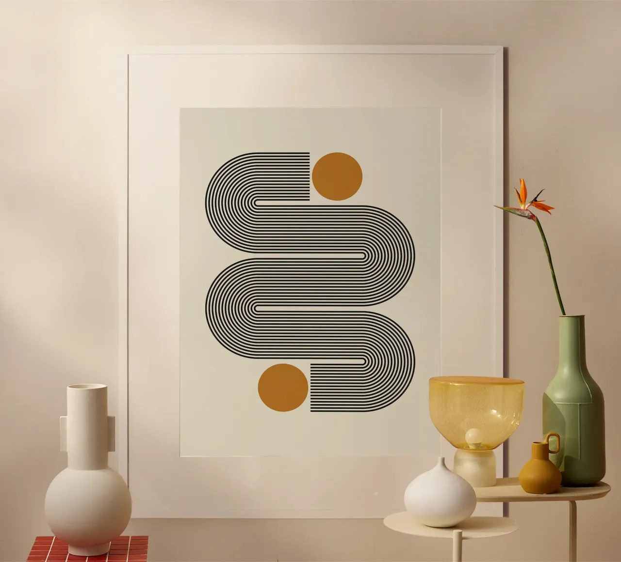 Abstracto y geométrico poster con marco de plástico de Maria Lang