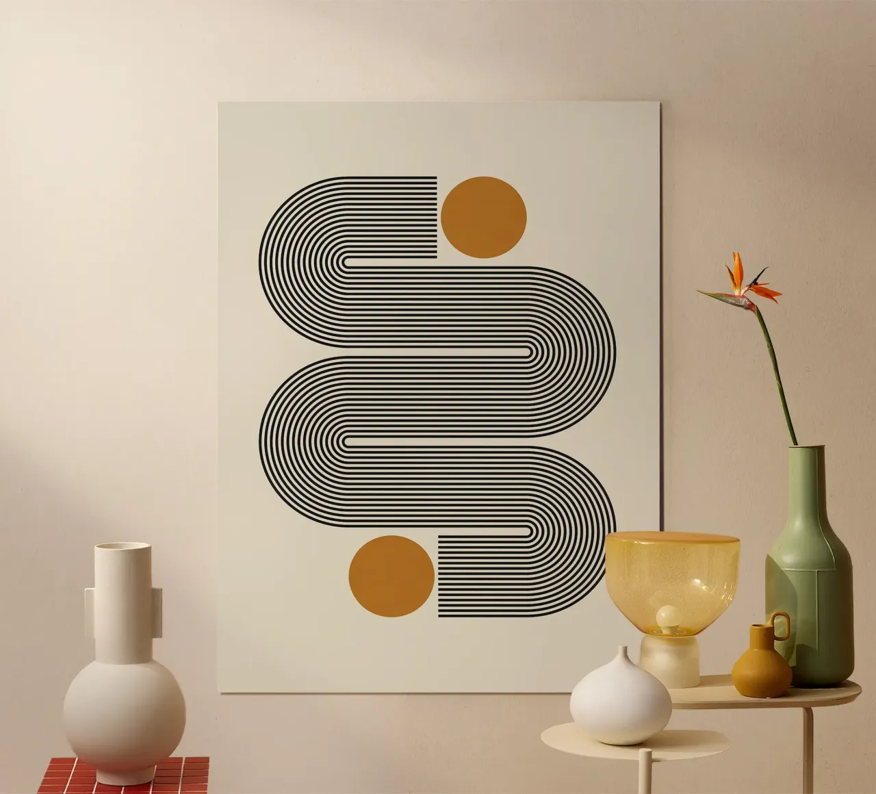 Abstracto y geométrico poster con marco de plástico de Maria Lang
