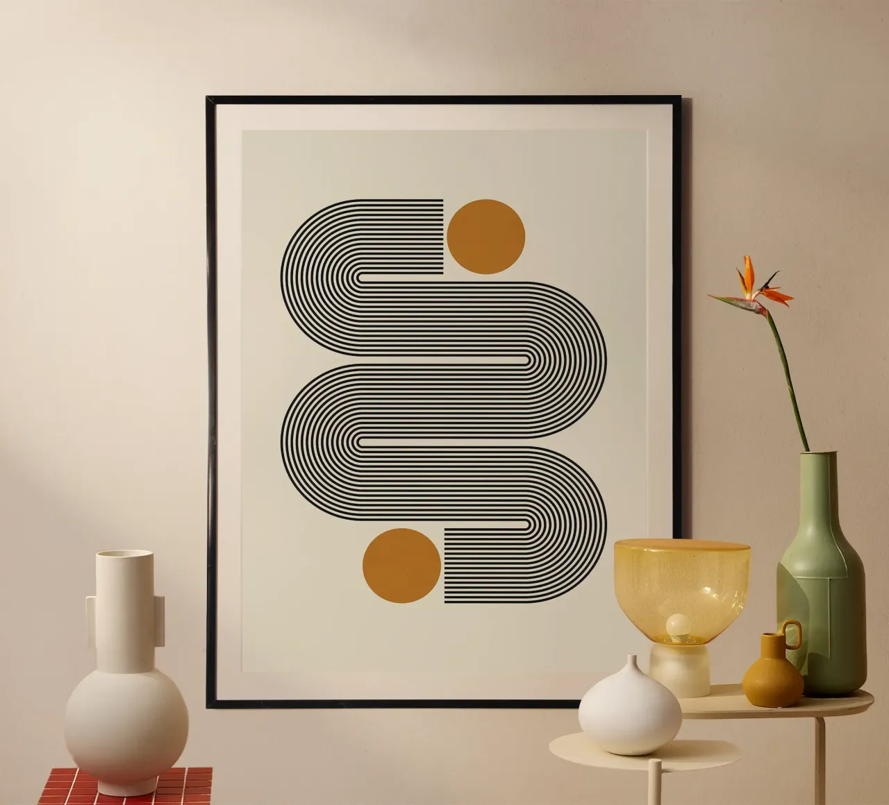 Abstracto y geométrico poster con marco de plástico de Maria Lang
