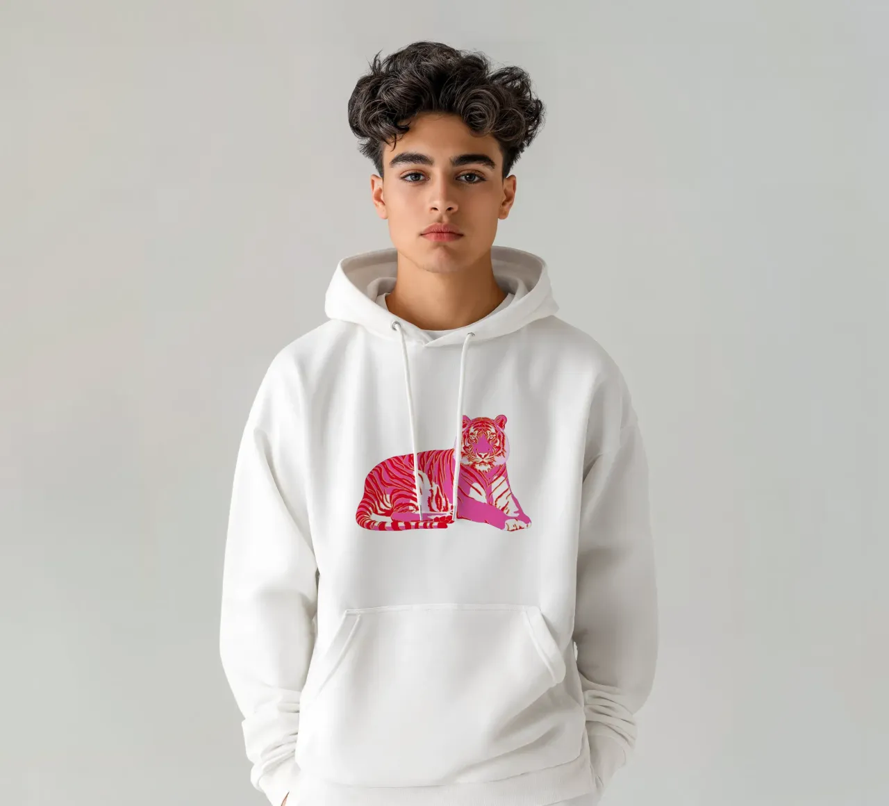 Tigre Rosso Rosa Oro felpa con cappuccio da Asha Designs