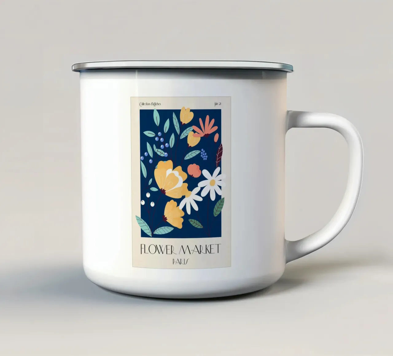 fiore tazza in smalto da Max Cox