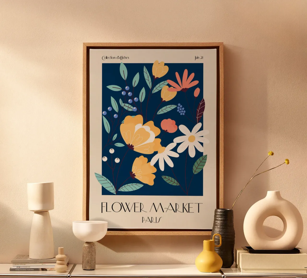 bloem canvas met Baklijst van Max Cox
