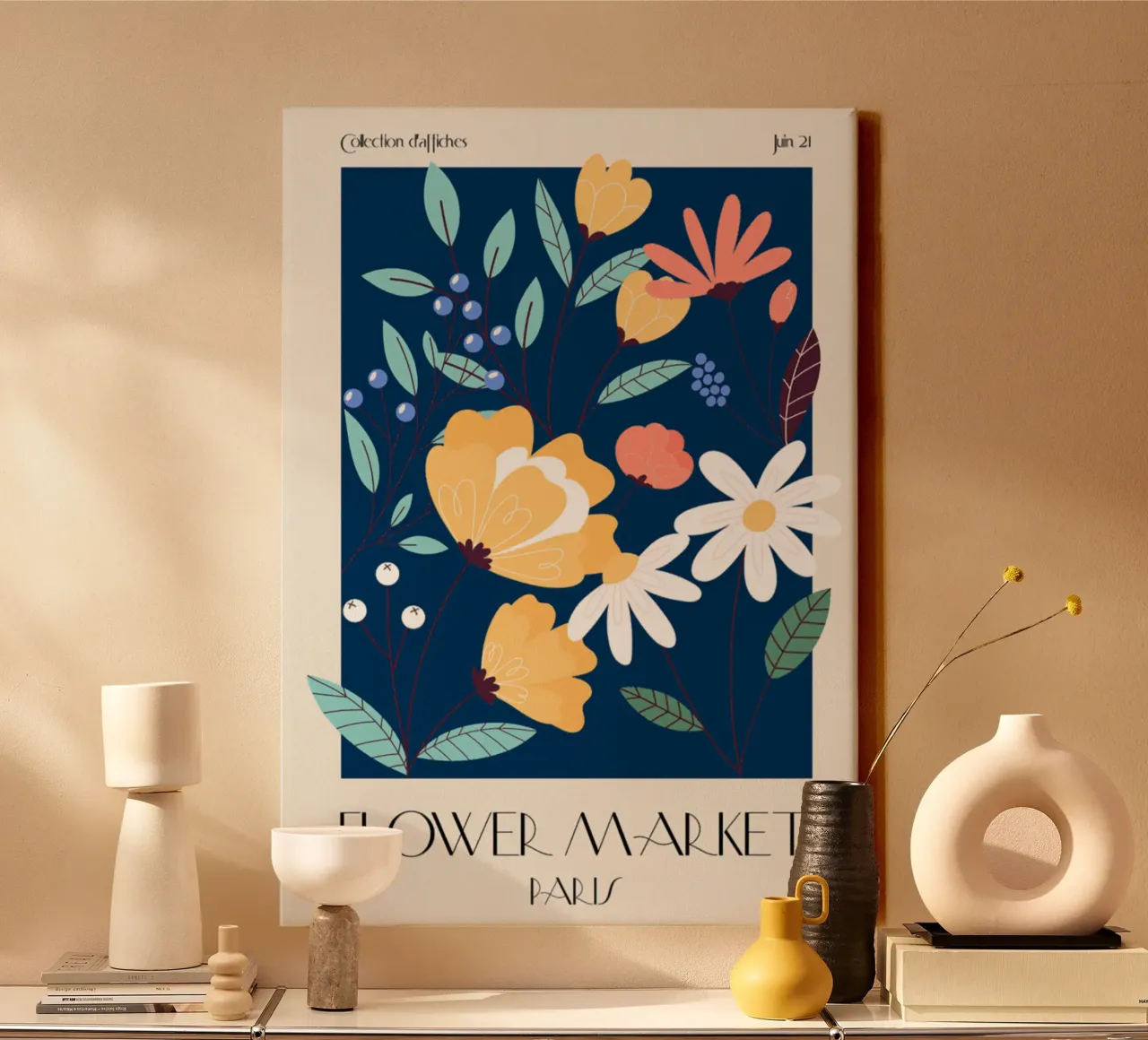 bloem canvas met Baklijst van Max Cox