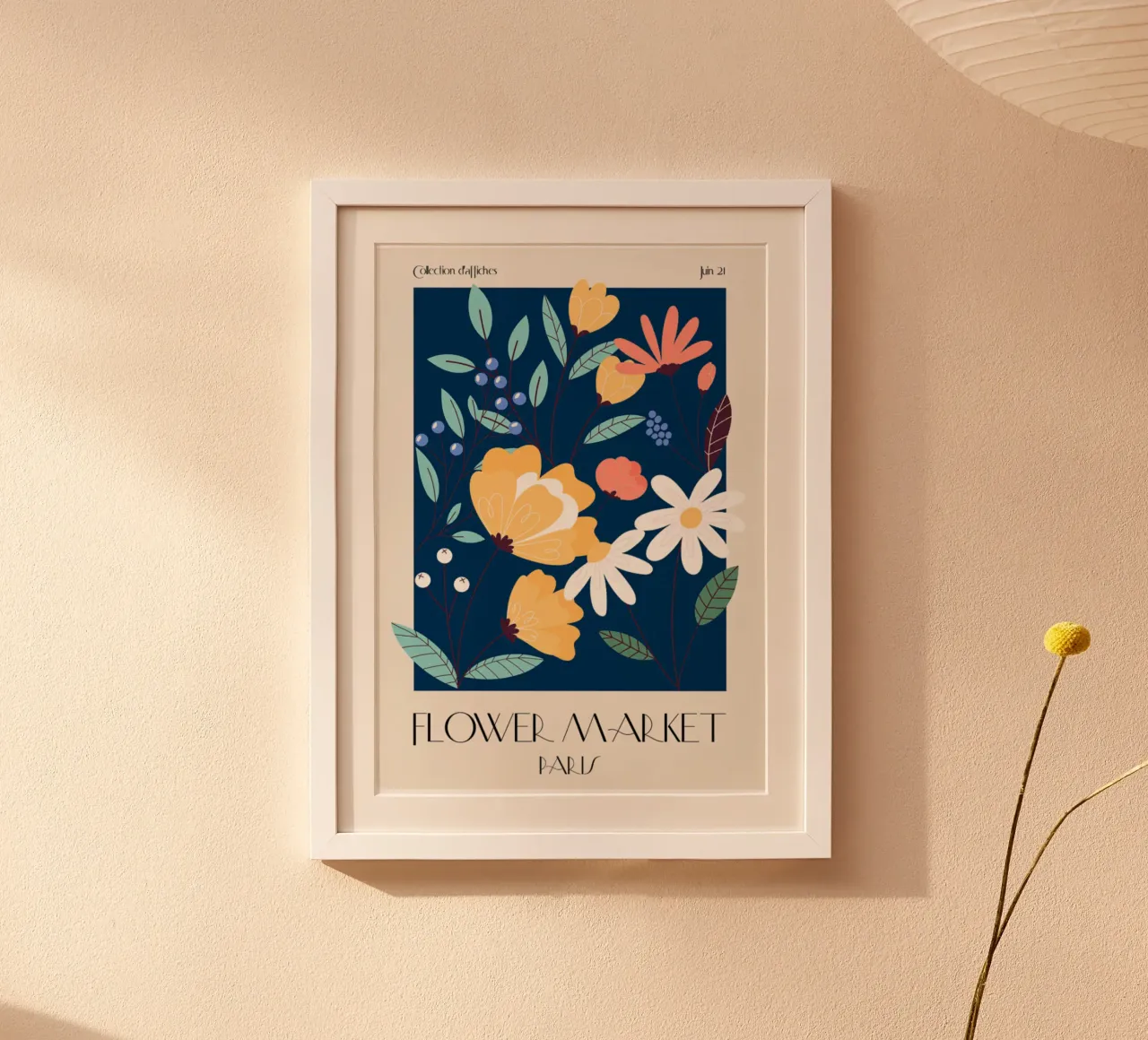 fiore poster con telaio in legno da Max Cox