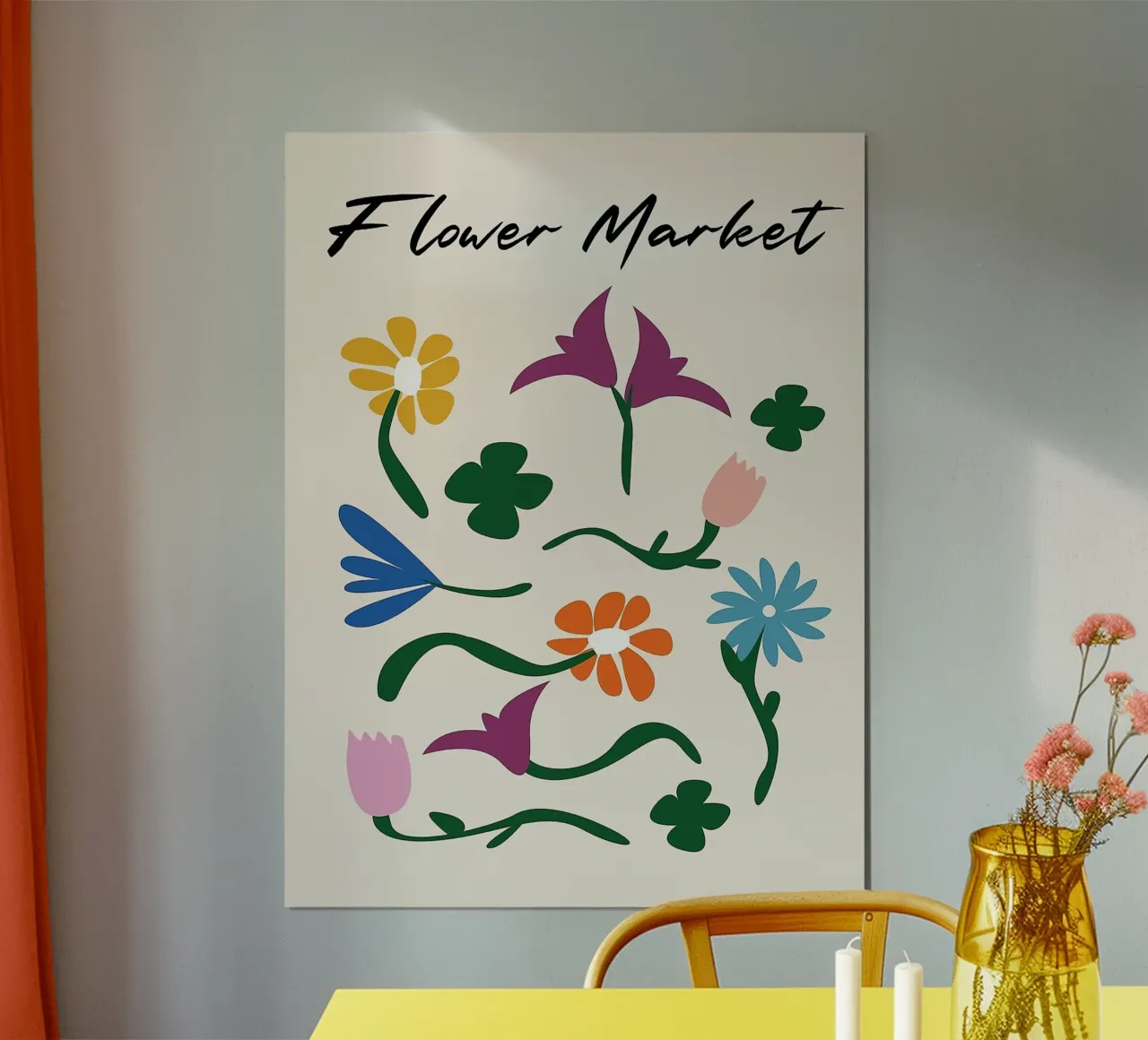 fiore vintage poster con telaio in plastica da Max Cox