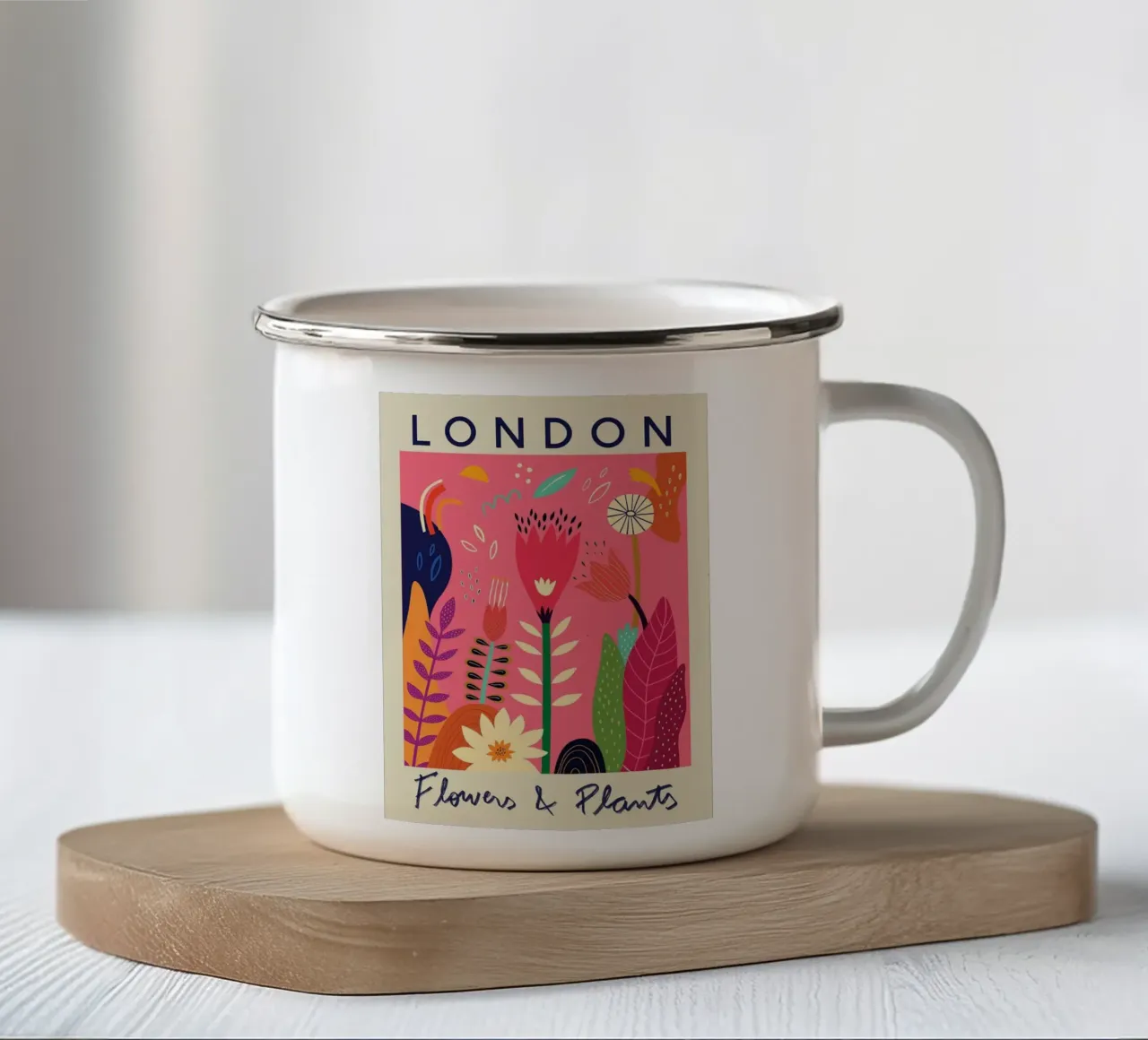 fiori e piante tazza in smalto da Max Cox