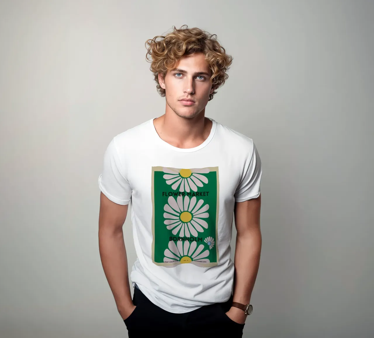 fiore botanico t-shirt da Max Cox