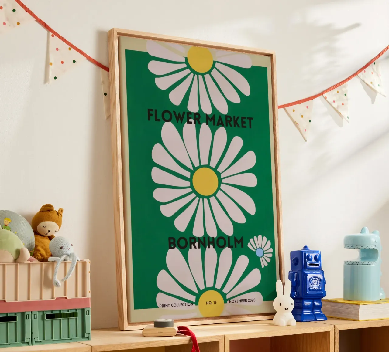 bloem botanisch canvas met Baklijst van Max Cox