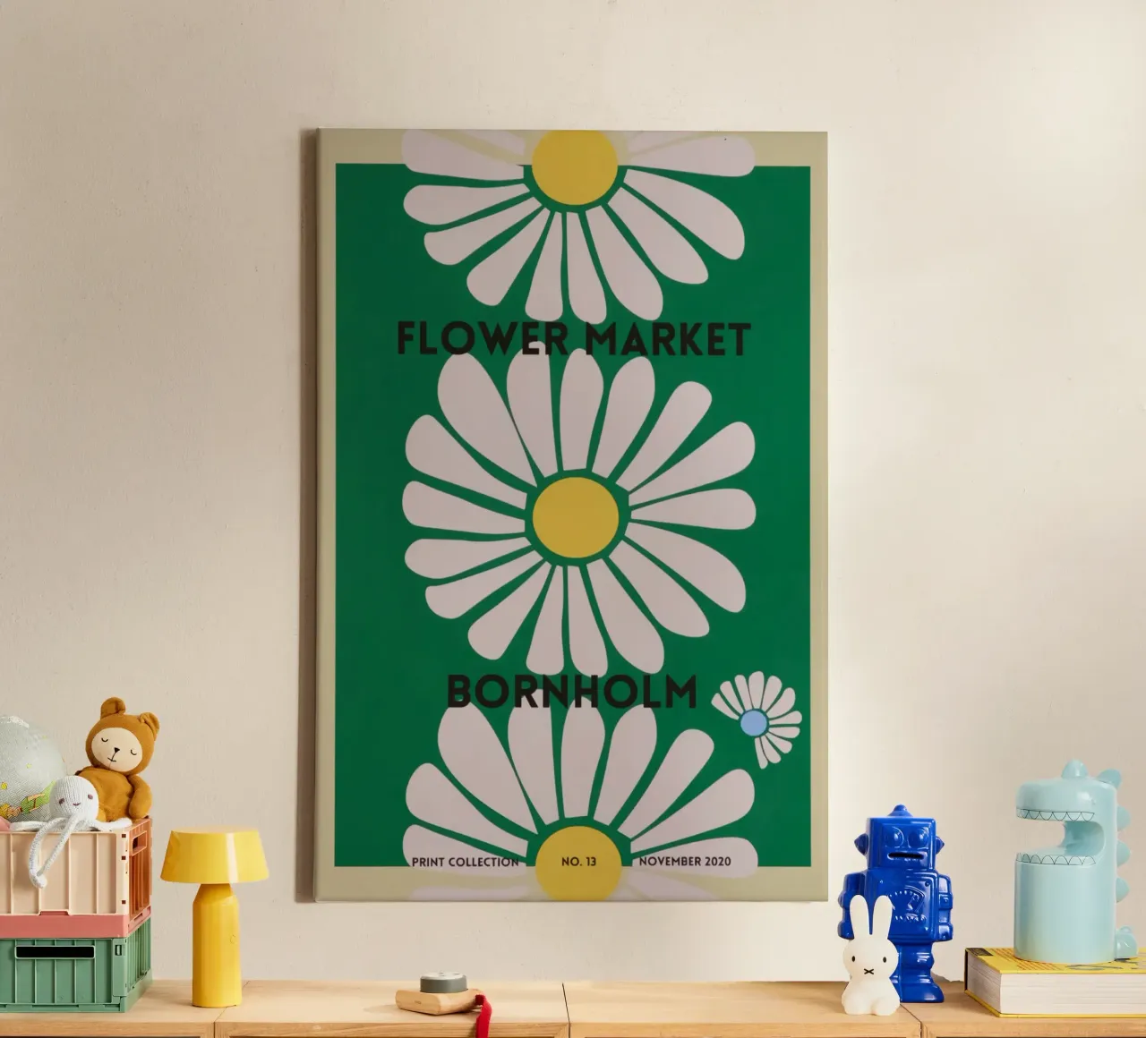 bloem botanisch canvas met Baklijst van Max Cox