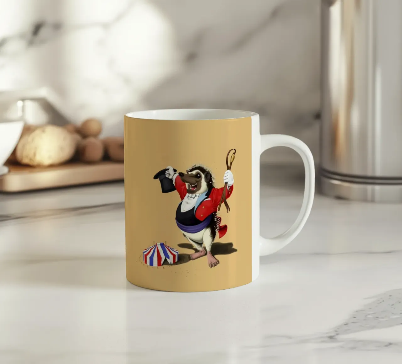 Itching to Perform (Coloured) tazza in ceramica da Rob Art | Illustration