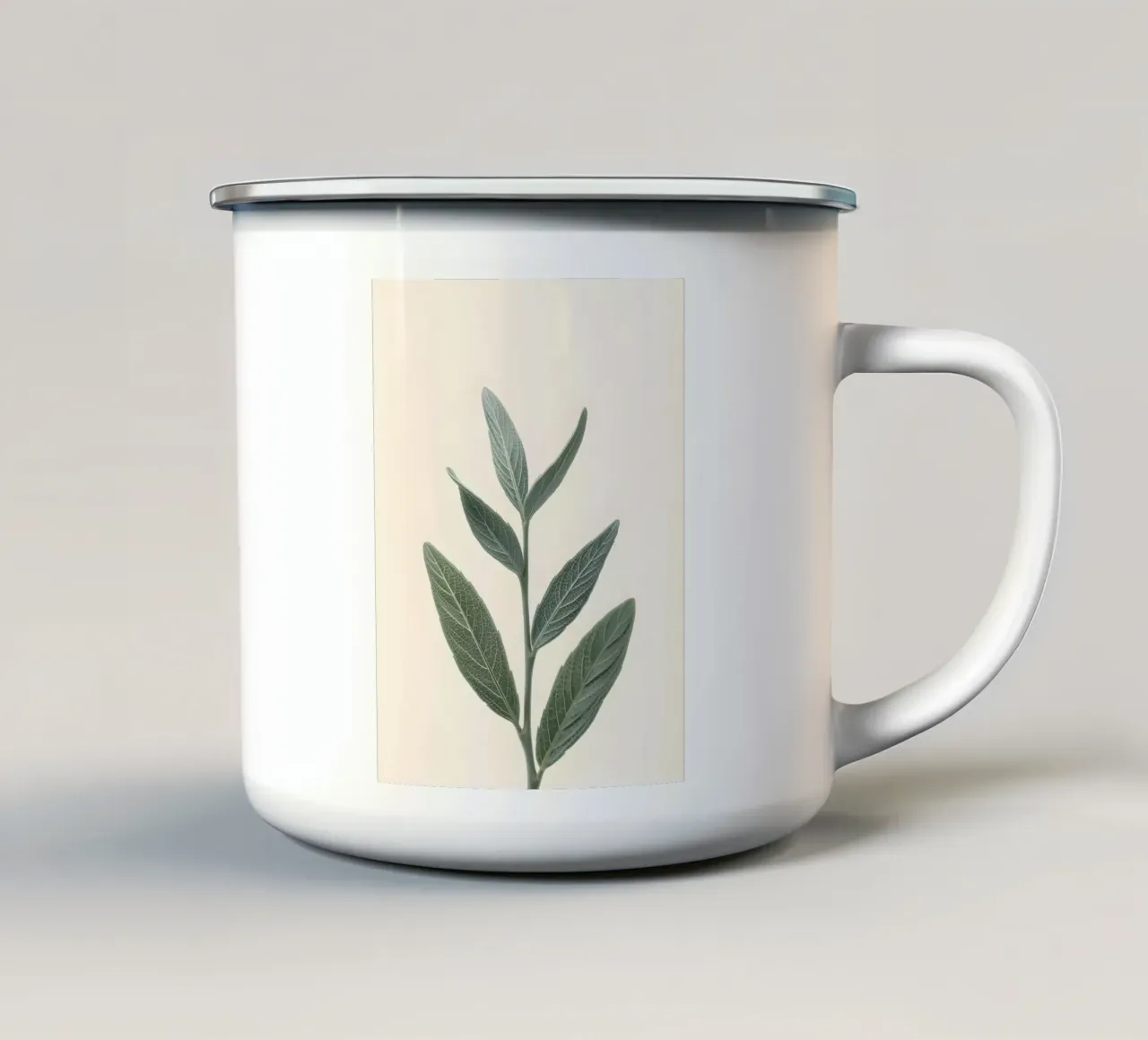 Foglie di salvia tazza in smalto da Botanical Gallery