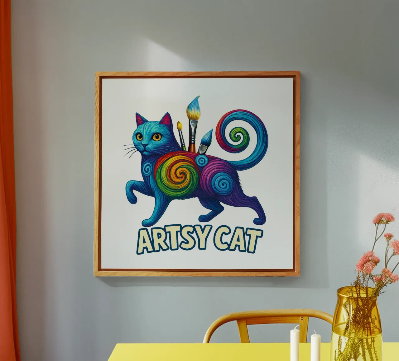 ARTSY CAT plexiglass da Vintage Van Gogh