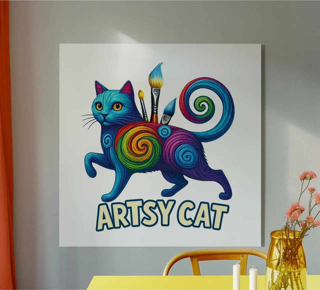 ARTSY CAT plexiglass da Vintage Van Gogh