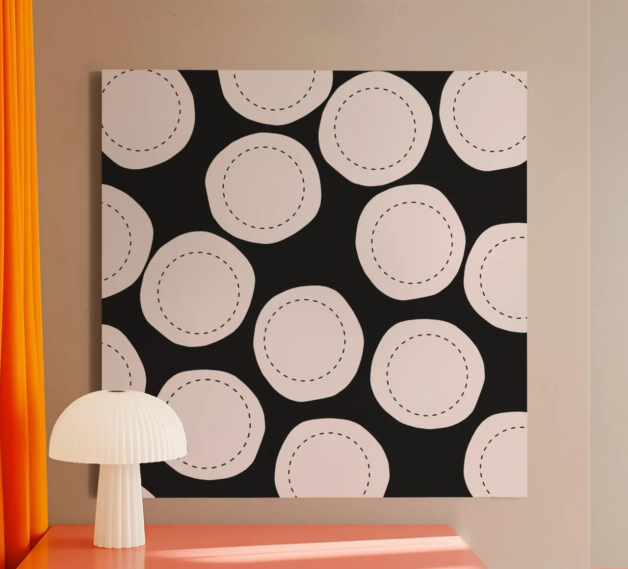 Surface pattern canvas with Floater frame by Little Dean