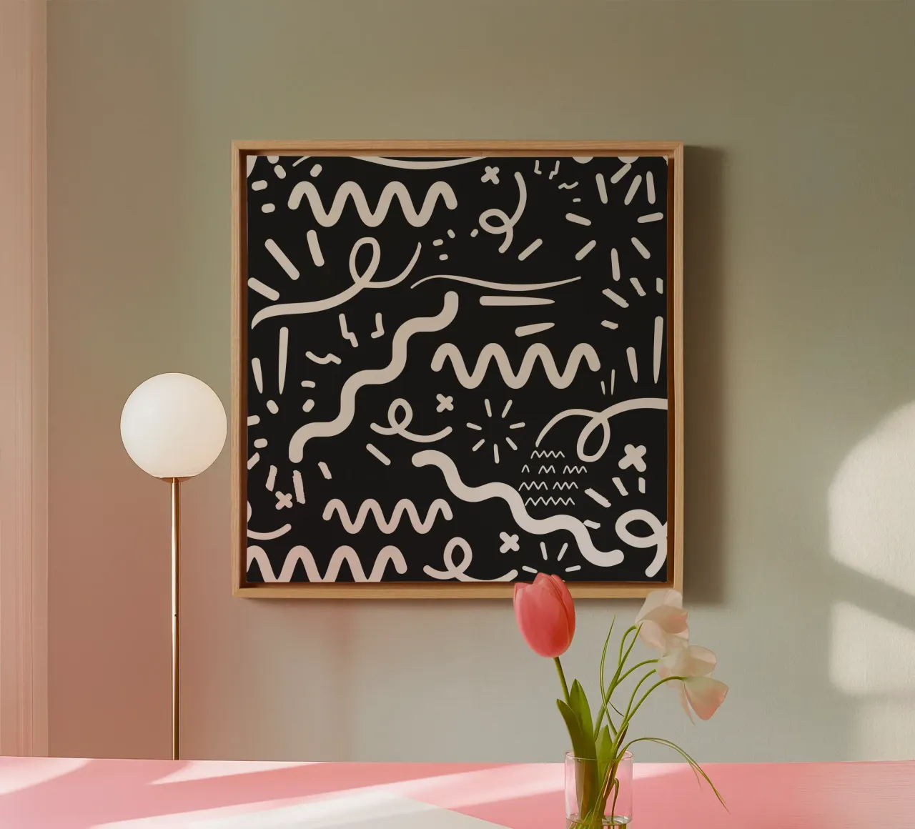 Surface pattern 04 canvas with Floater frame by Little Dean