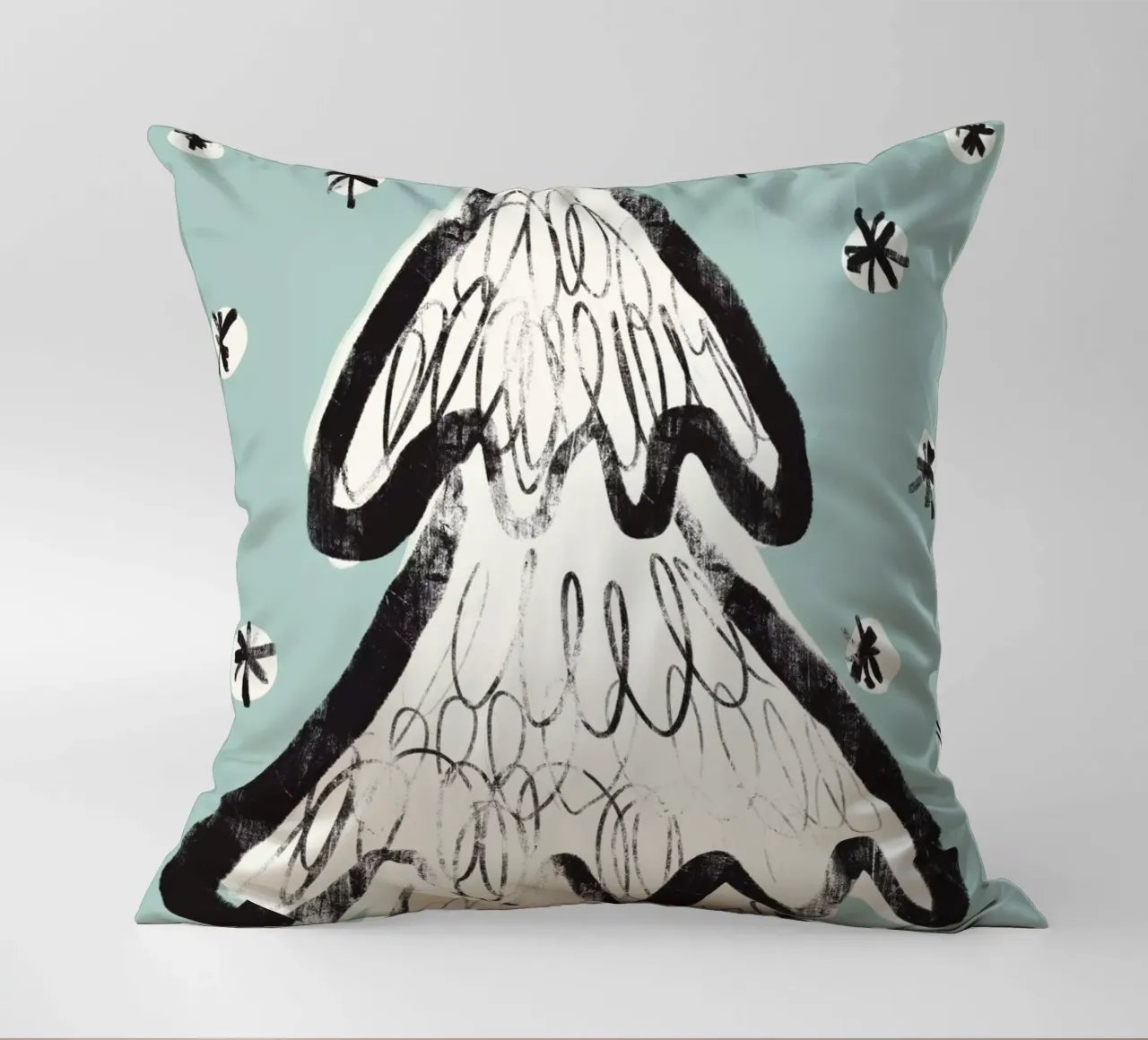Christmas Tree (Mint) decorative cushion by treechild