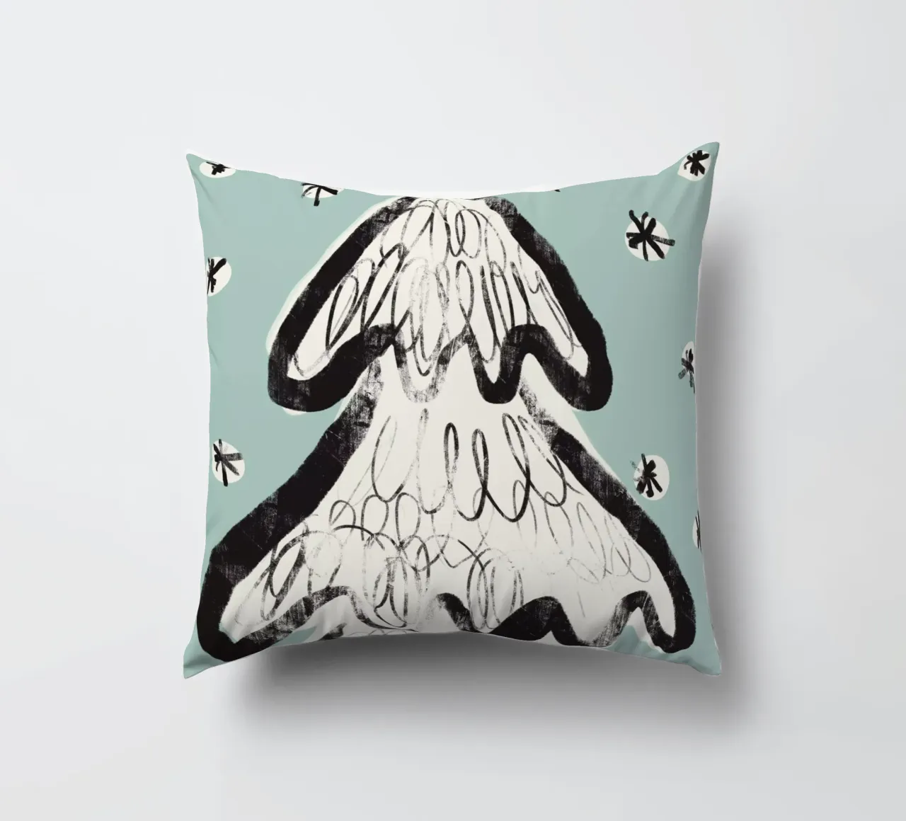 Christmas Tree (Mint) decorative cushion by treechild