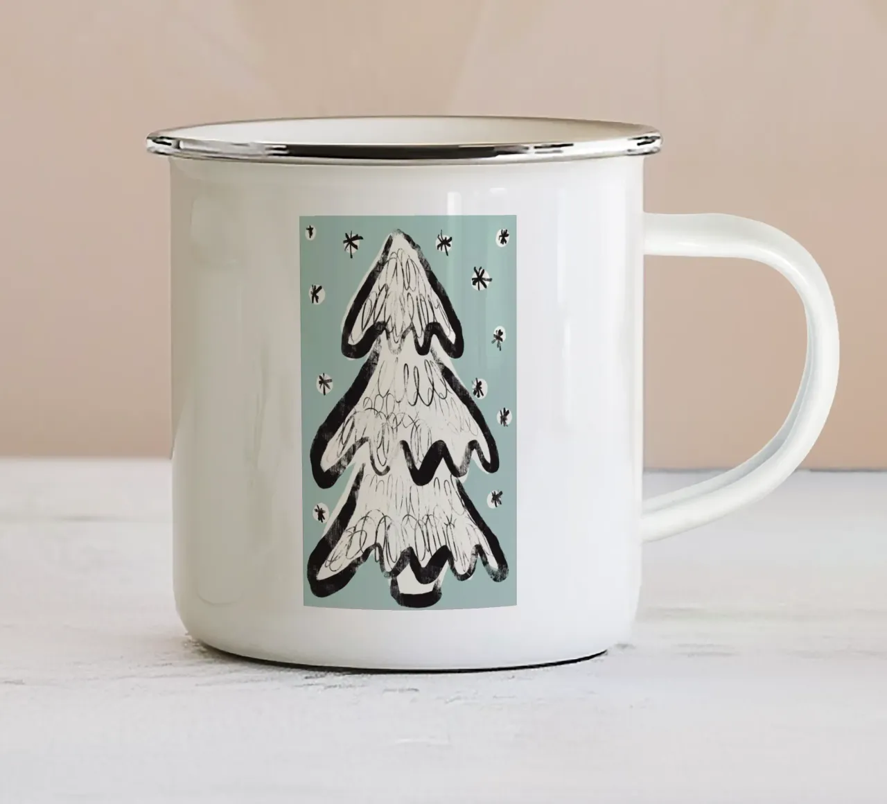 Christmas Tree (Mint) tazza in smalto da treechild