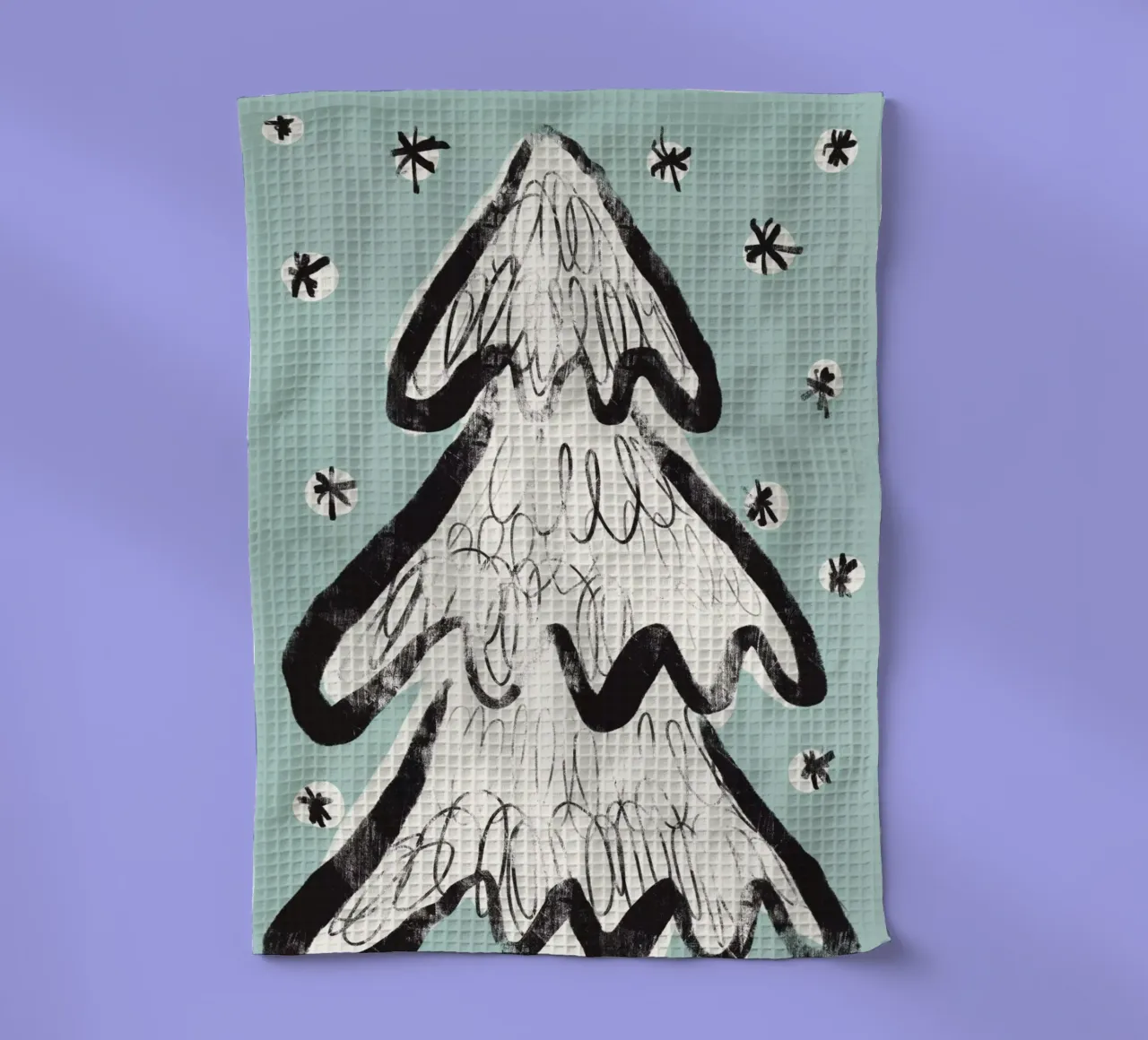 Christmas Tree (Mint) tea towel by treechild
