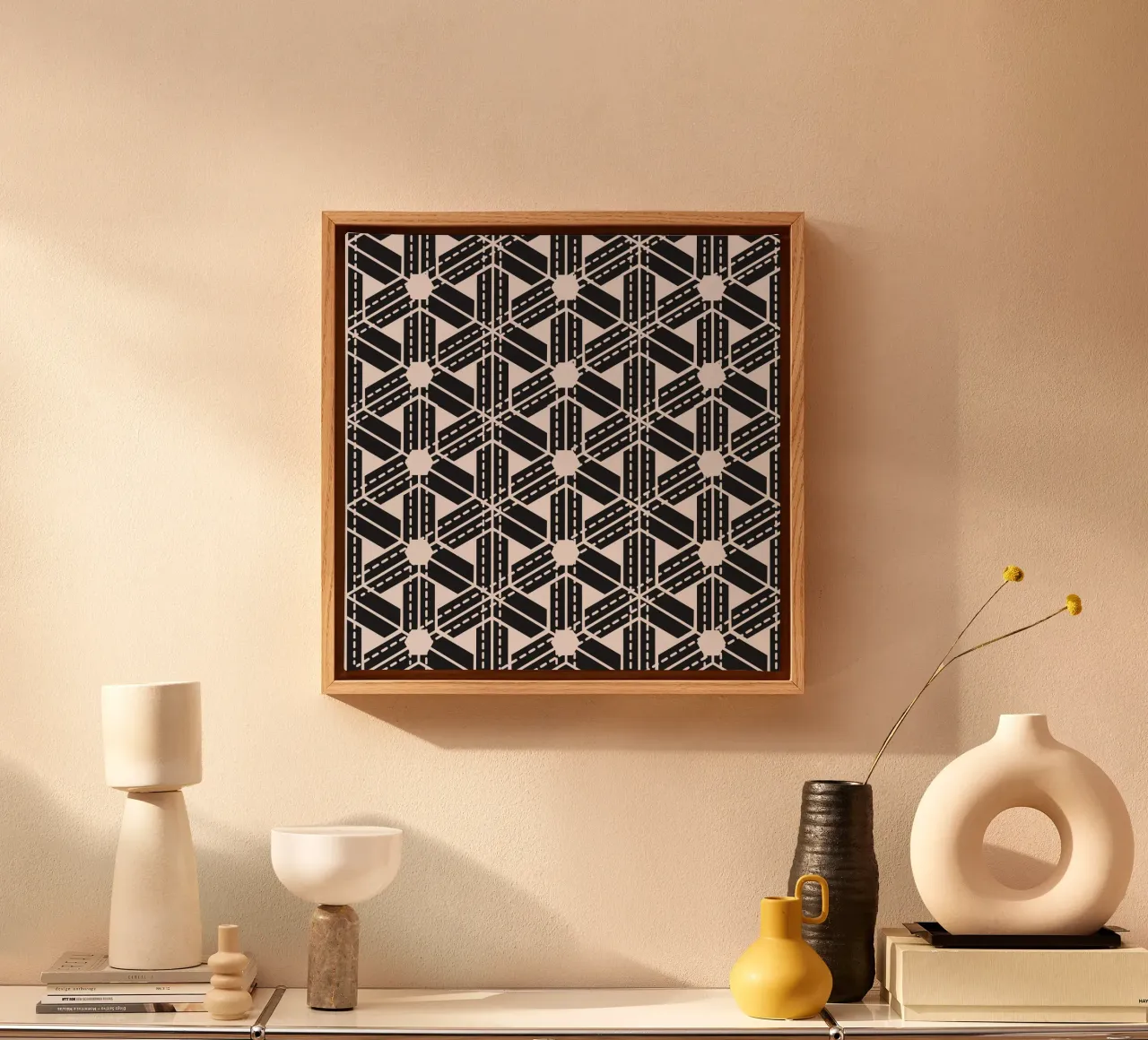 Surface pattern 07 canvas with Floater frame by Little Dean