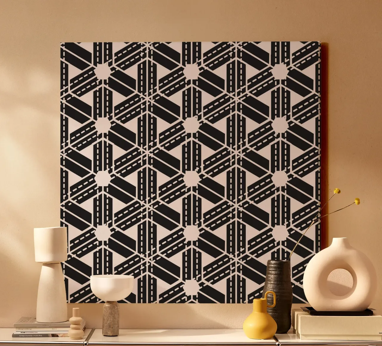 Surface pattern 07 canvas with Floater frame by Little Dean