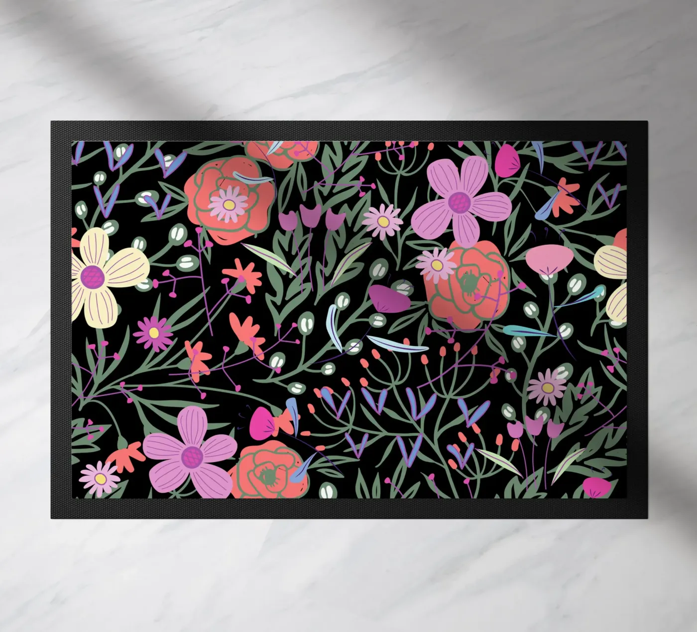 Botanical pattern 19 Fußmatte von Little Dean