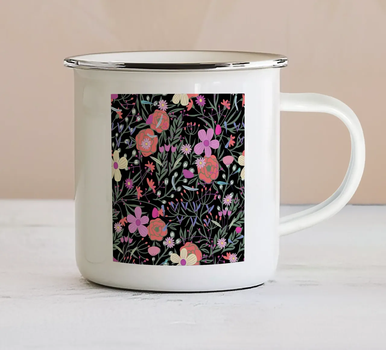 Motivo botanico 19 tazza in smalto da Little Dean
