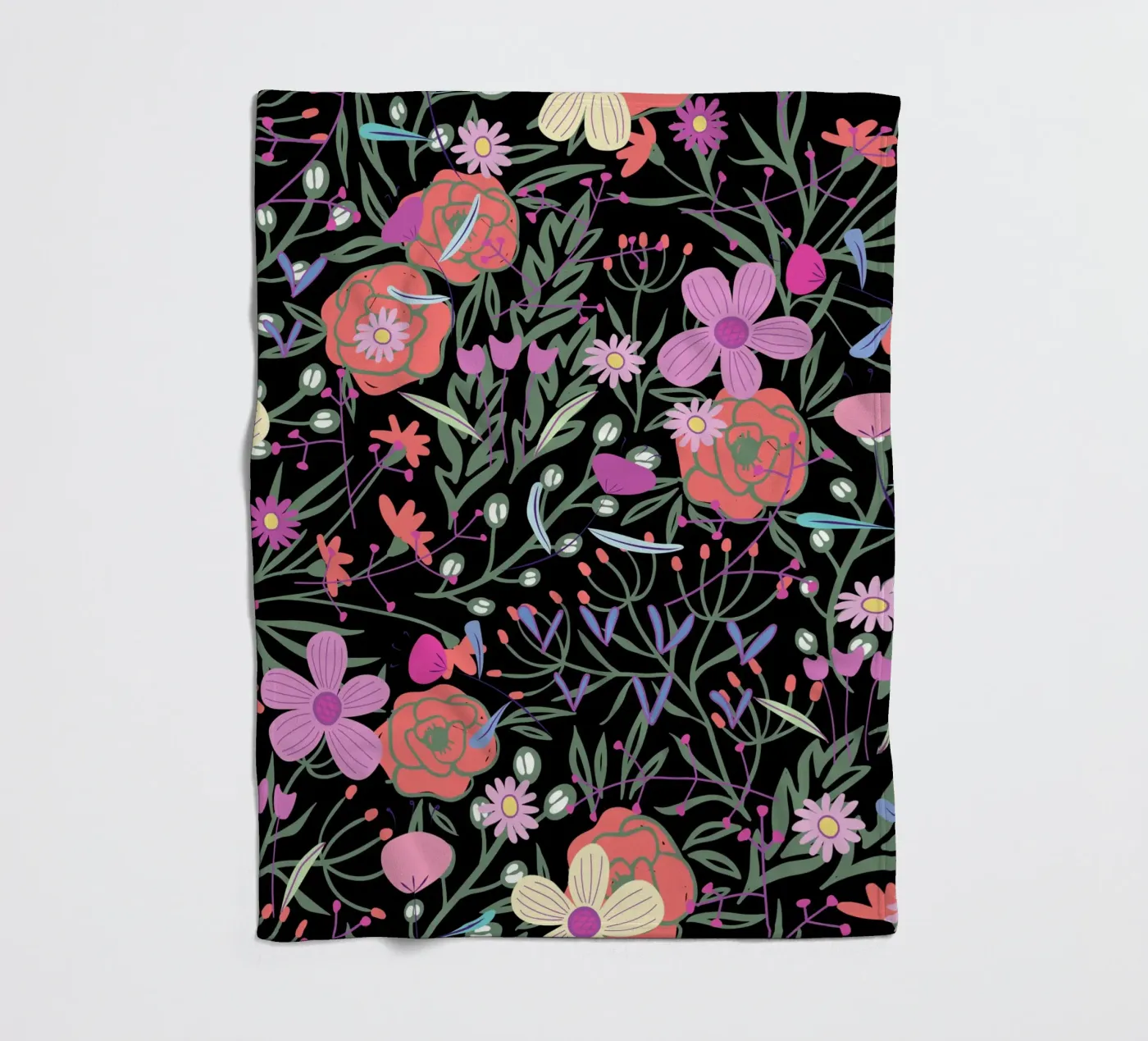 Botanical pattern 19 Fleecedecke von Little Dean