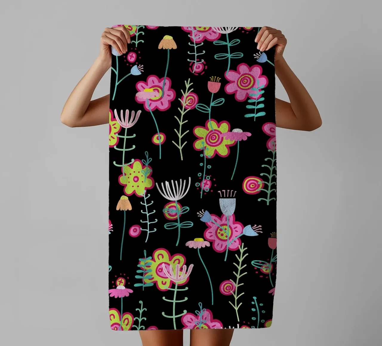 Botanical pattern 21 towel by Little Dean