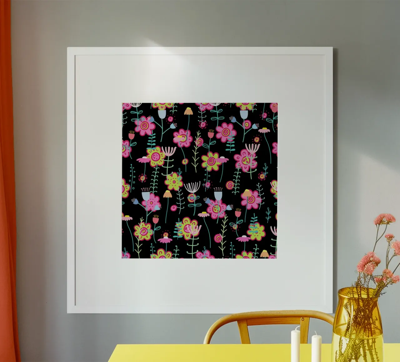 Motivo botanico 21 poster con telaio in alluminio da Little Dean