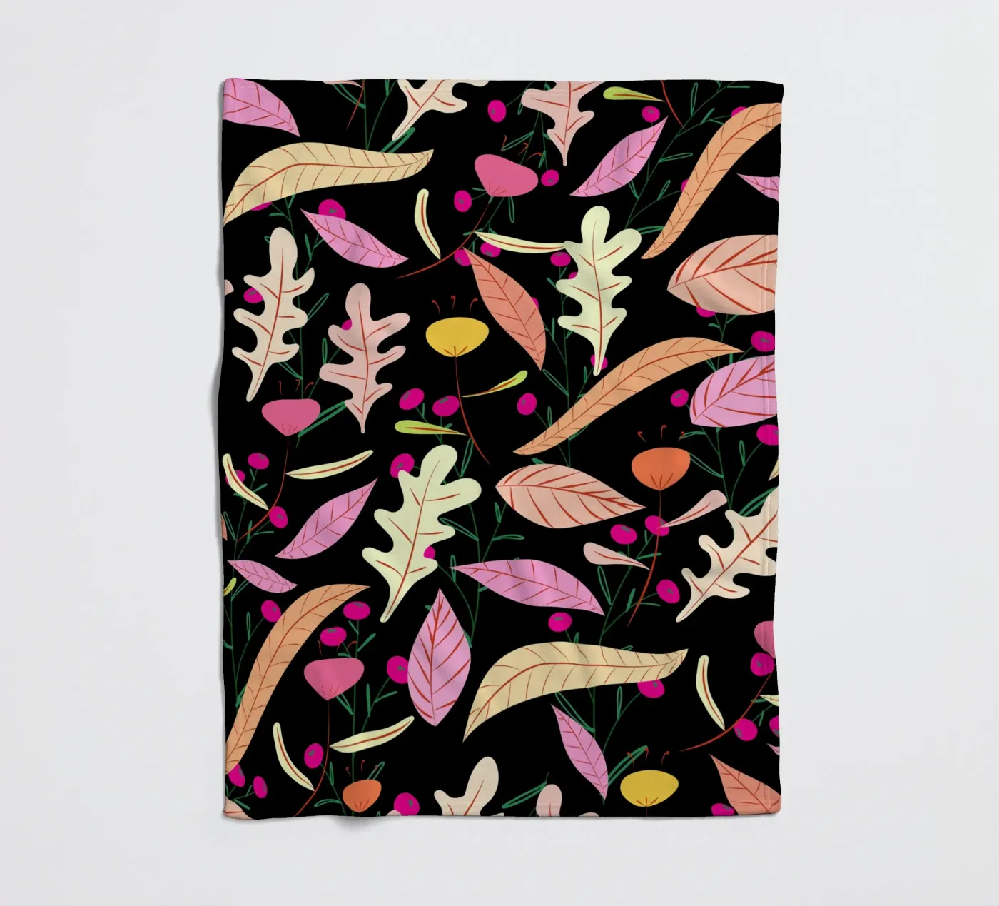 Botanical pattern 22 fleece blanket by Little Dean