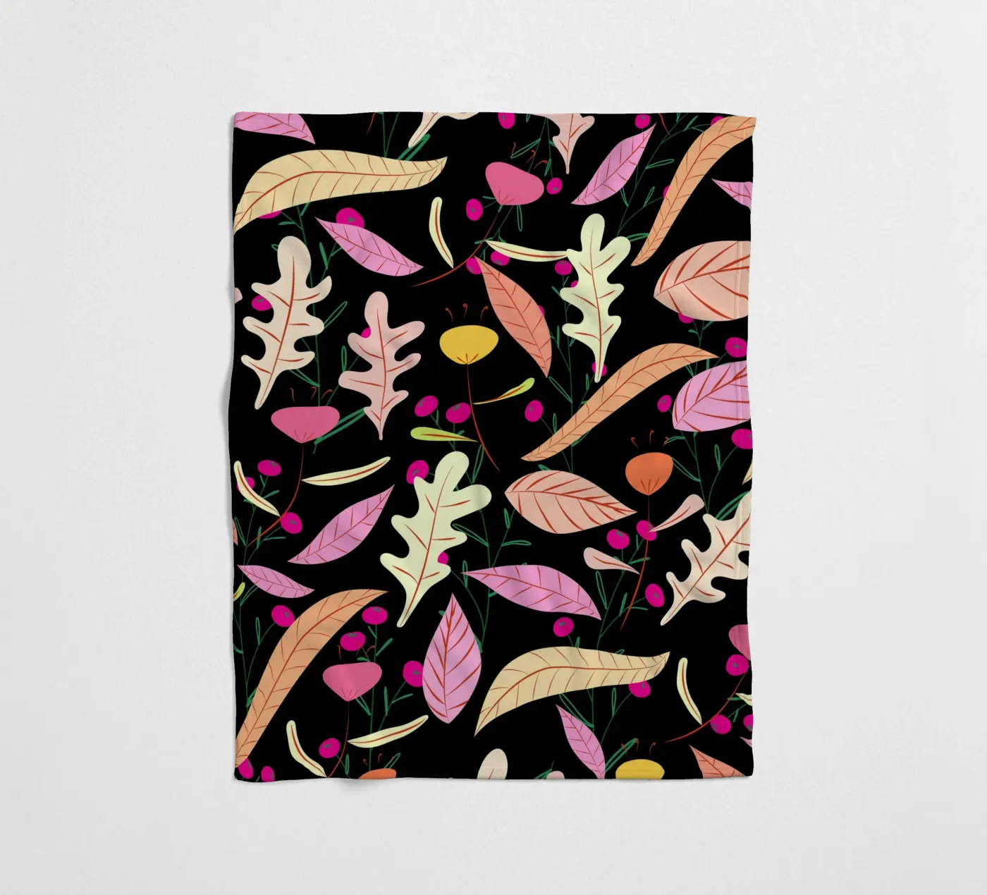 Botanical pattern 22 fleece blanket by Little Dean