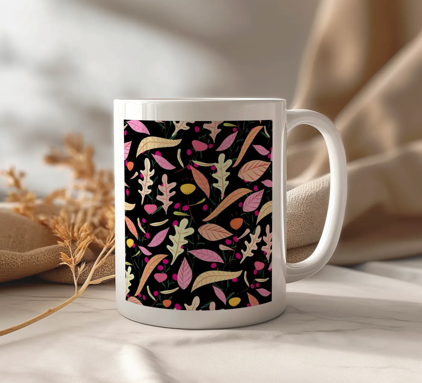 Botanical pattern 22 ceramic mug by Little Dean