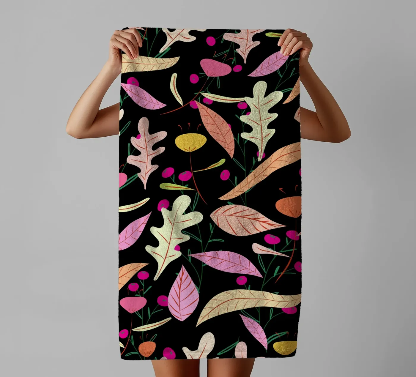 Botanical pattern 22 towel by Little Dean