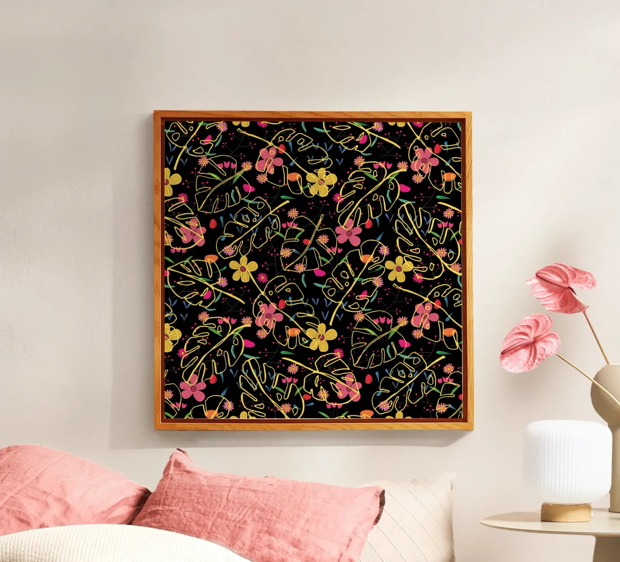 Botanisch patroon 23 acryl van Little Dean