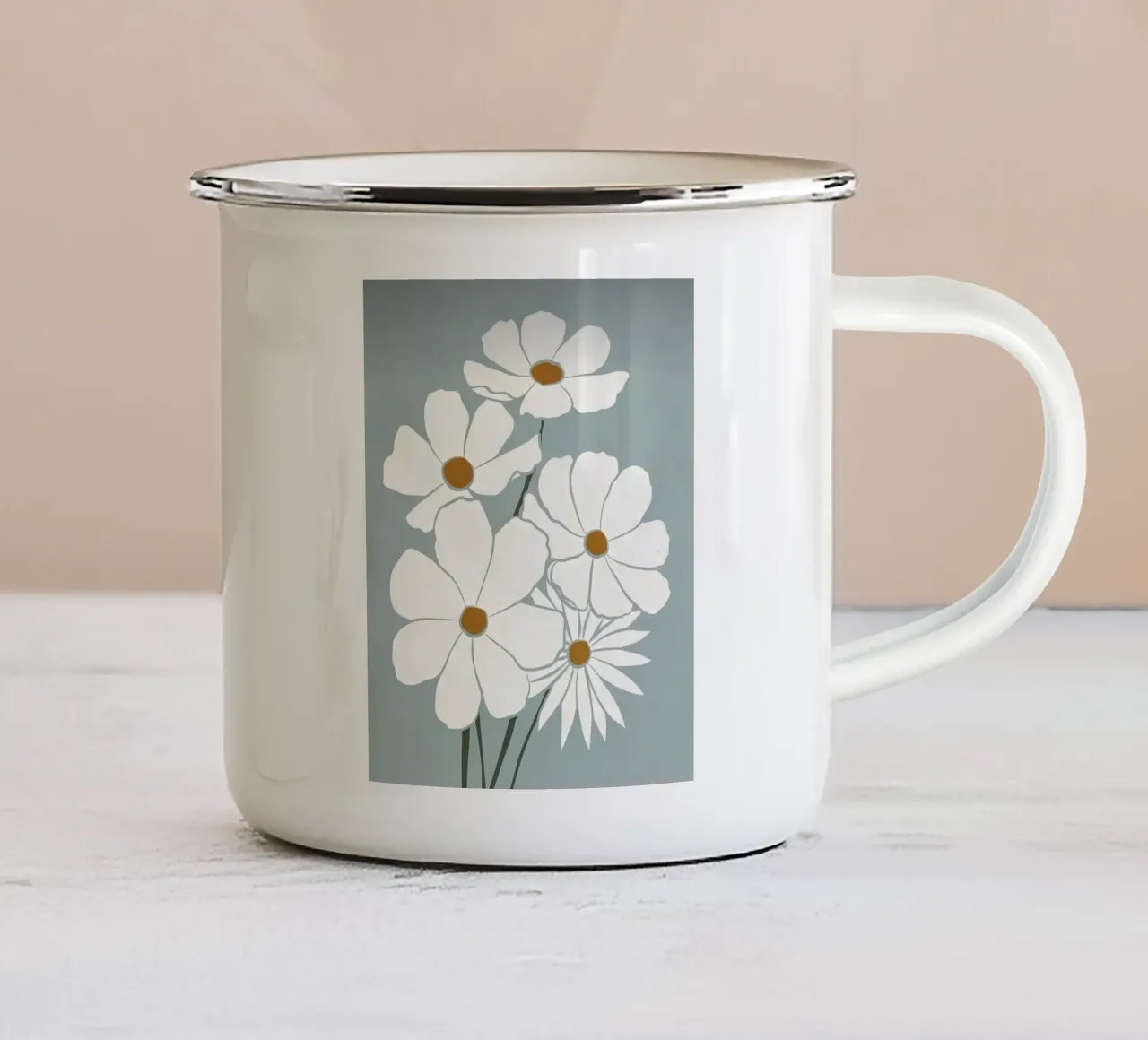 Fiori di margherita tazza in smalto da Jose