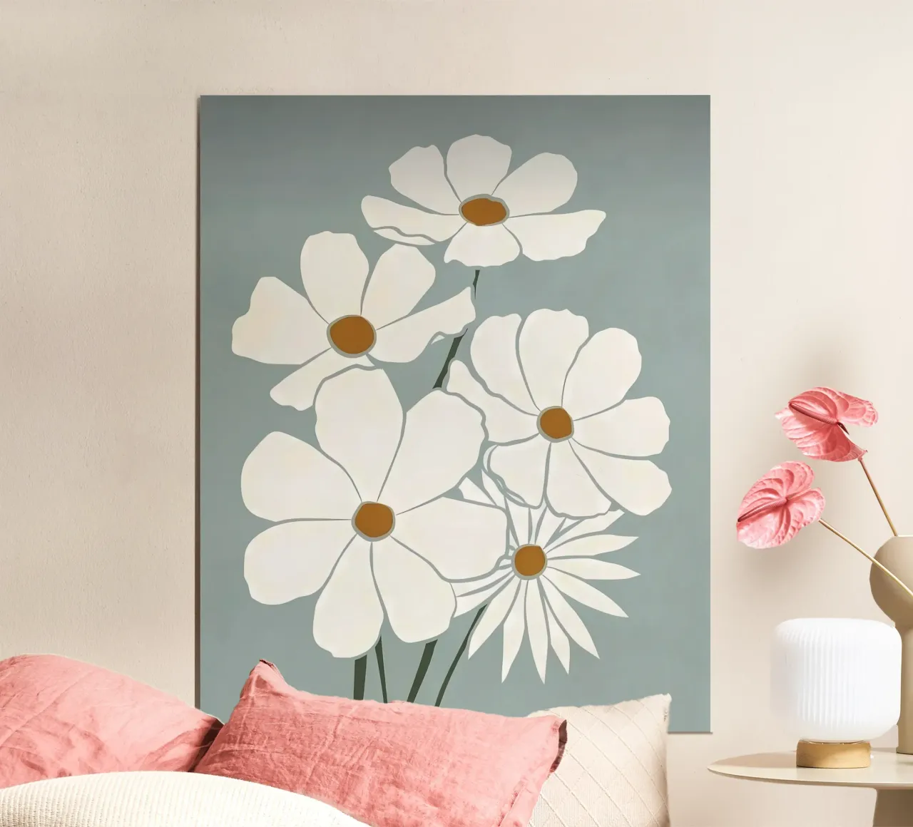 Fiori di margherita poster con telaio in plastica da Jose