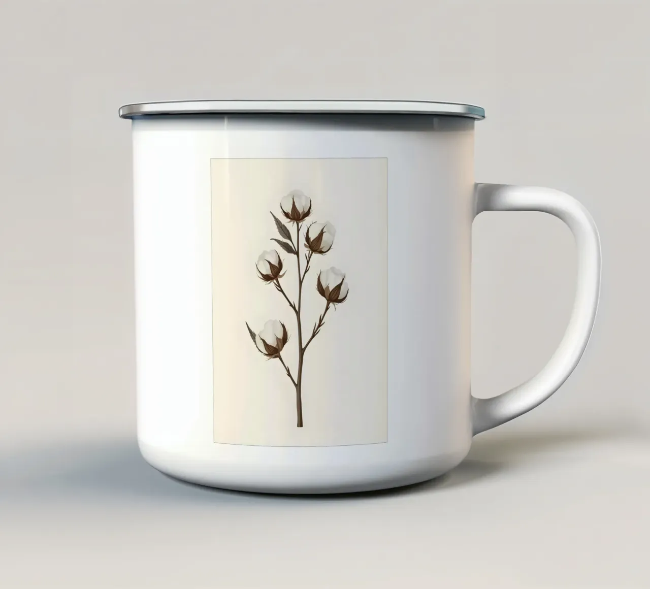 Stelo di cotone tazza in smalto da Botanical Gallery