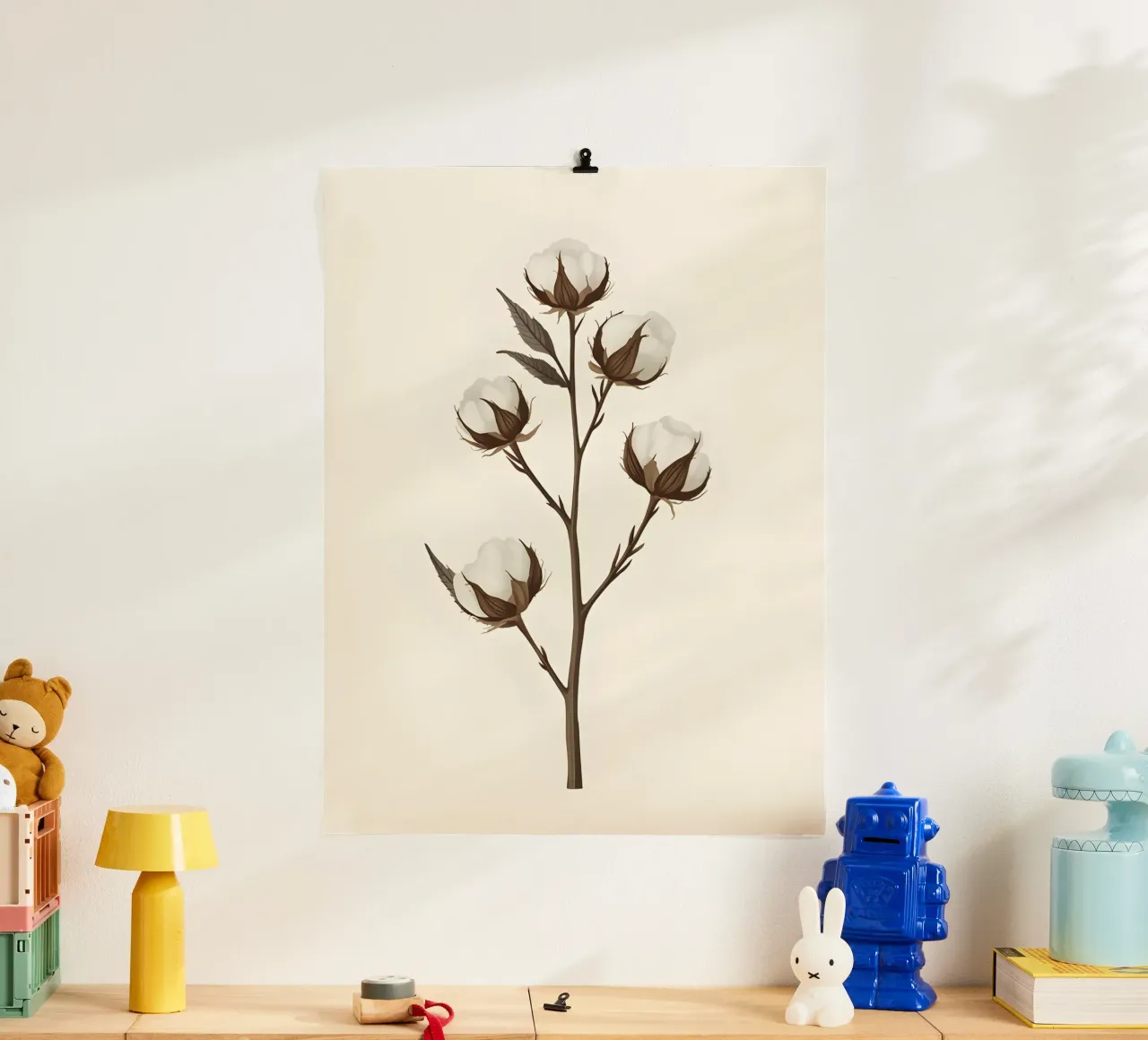 Stelo di cotone poster con telaio in legno da The Green Room